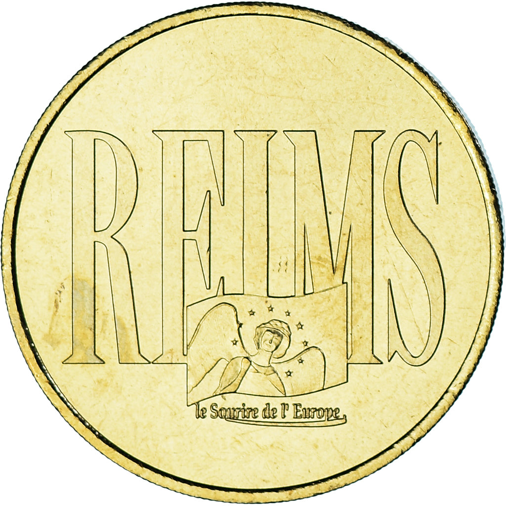 Francia, zeton, 1 Euro de Reims, Sourire de l'Europe, 1998, FDC, Cobre - níquel