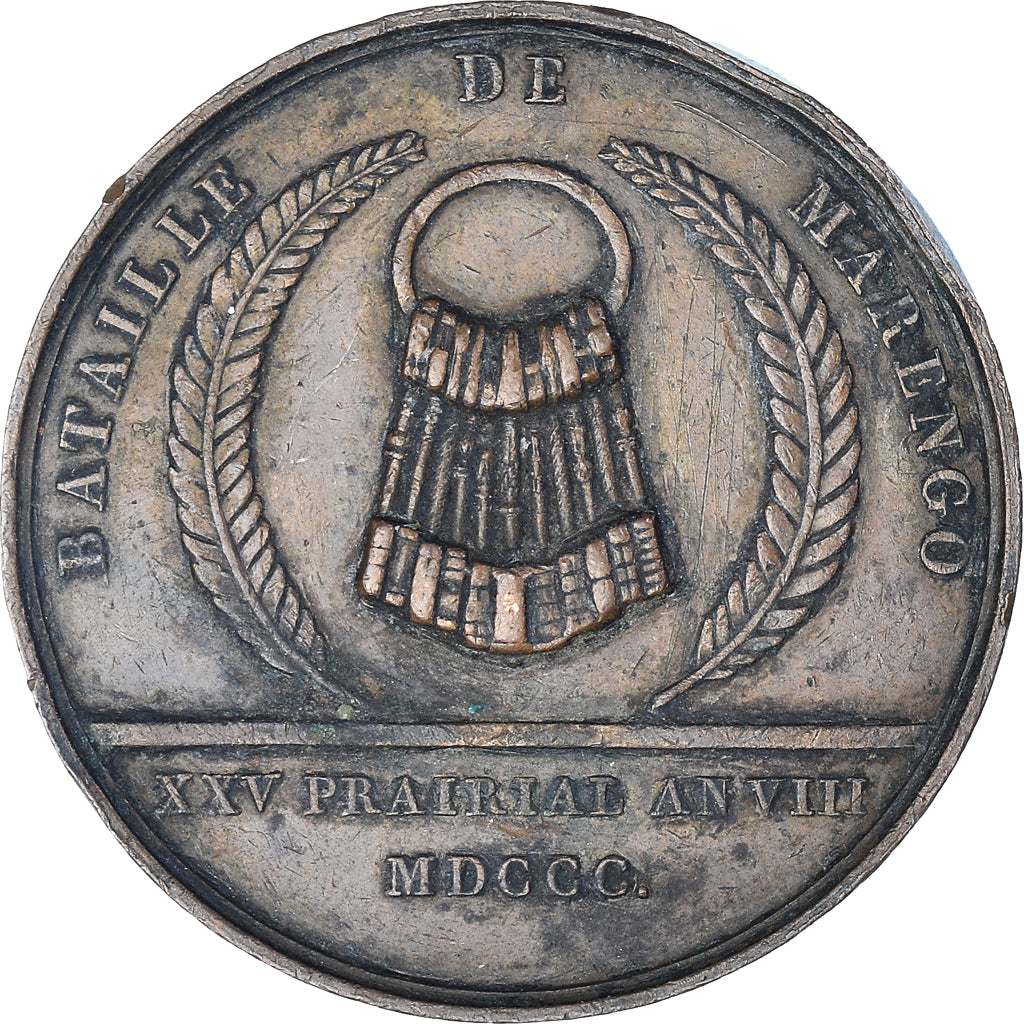 França, medalha, Napoleon Ier , Bataille de Marengo, 1800, Dubois, EF(40-45)