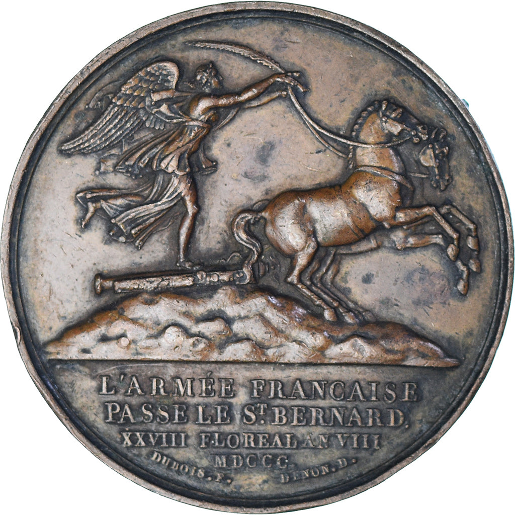 França, medalha, Napoleon Ier , Bataille de Marengo, 1800, Dubois, EF(40-45)