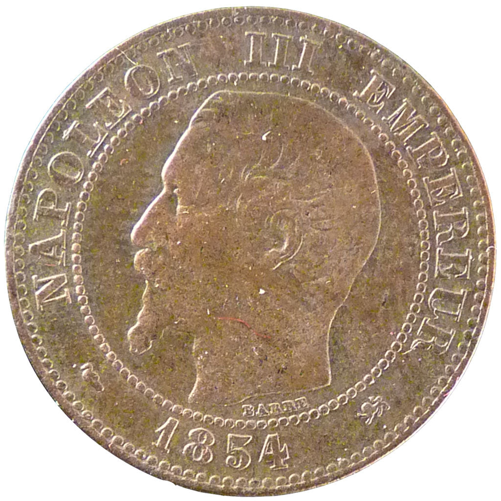FRANCE, Napoléon III, 2 Centimes, 1854, Lyon, KM #776.4, VF(20-25), Bronze, G...