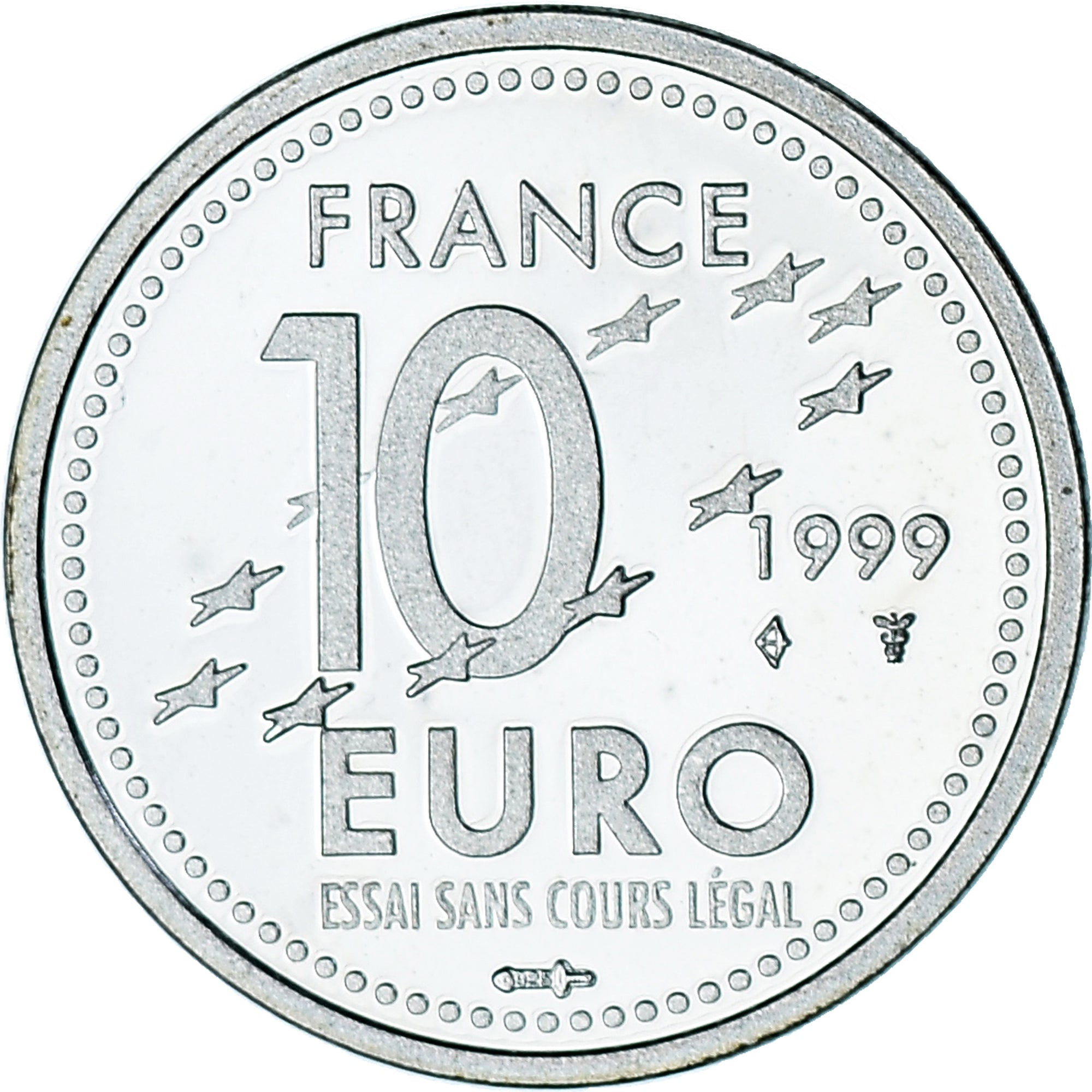 France, Europa, 10 Euro, 1999, Utrecht, ESSAI, MS(65-70), Silver