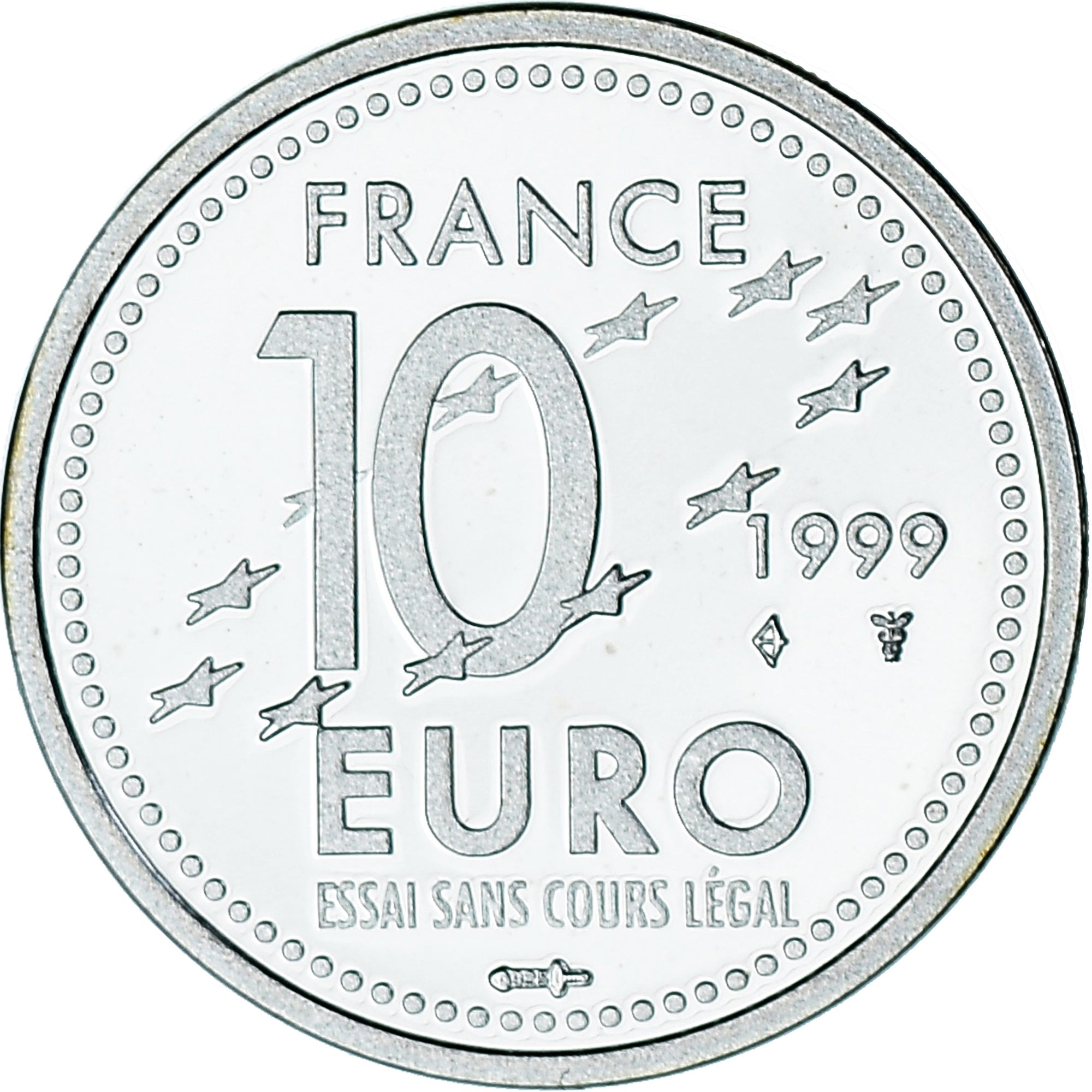 France, Europa, 10 Euro, 1999, Utrecht, ESSAI, FDC, Argent