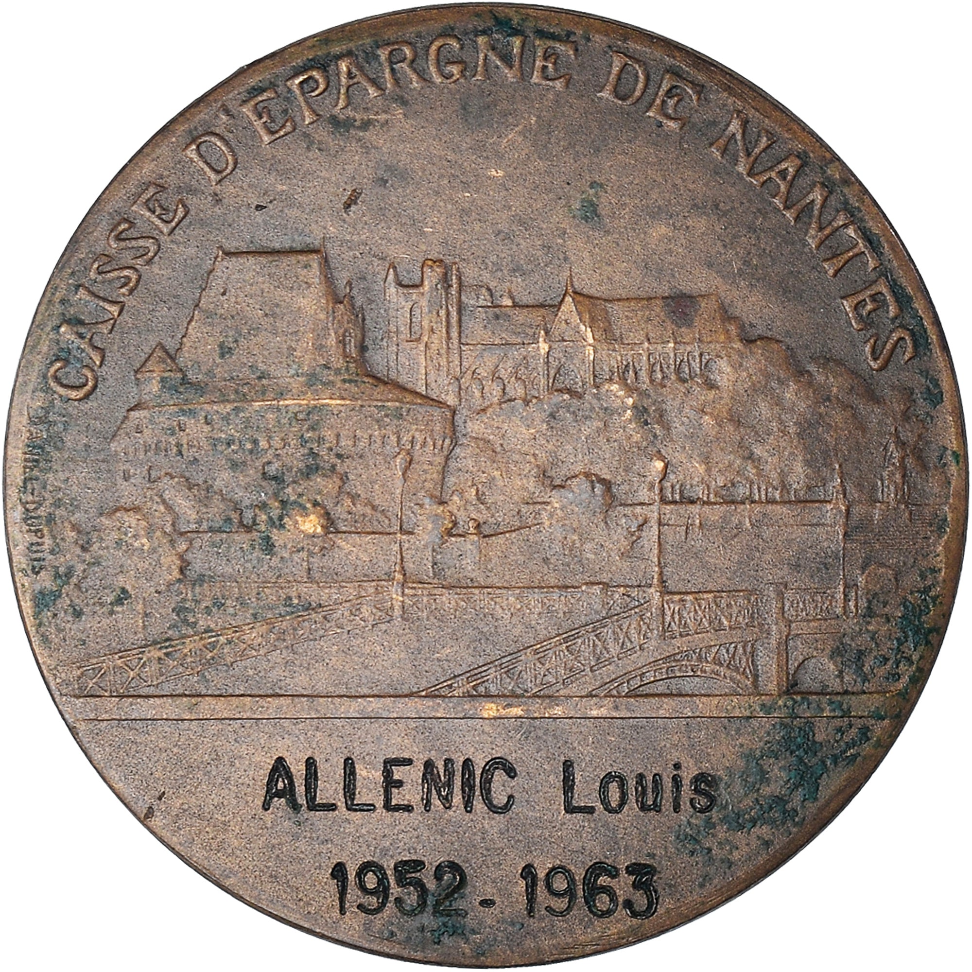 France, Medal, Caisse d'Epargne de Nantes, 1963, Dupuis.D, VF(30-35), Bronze