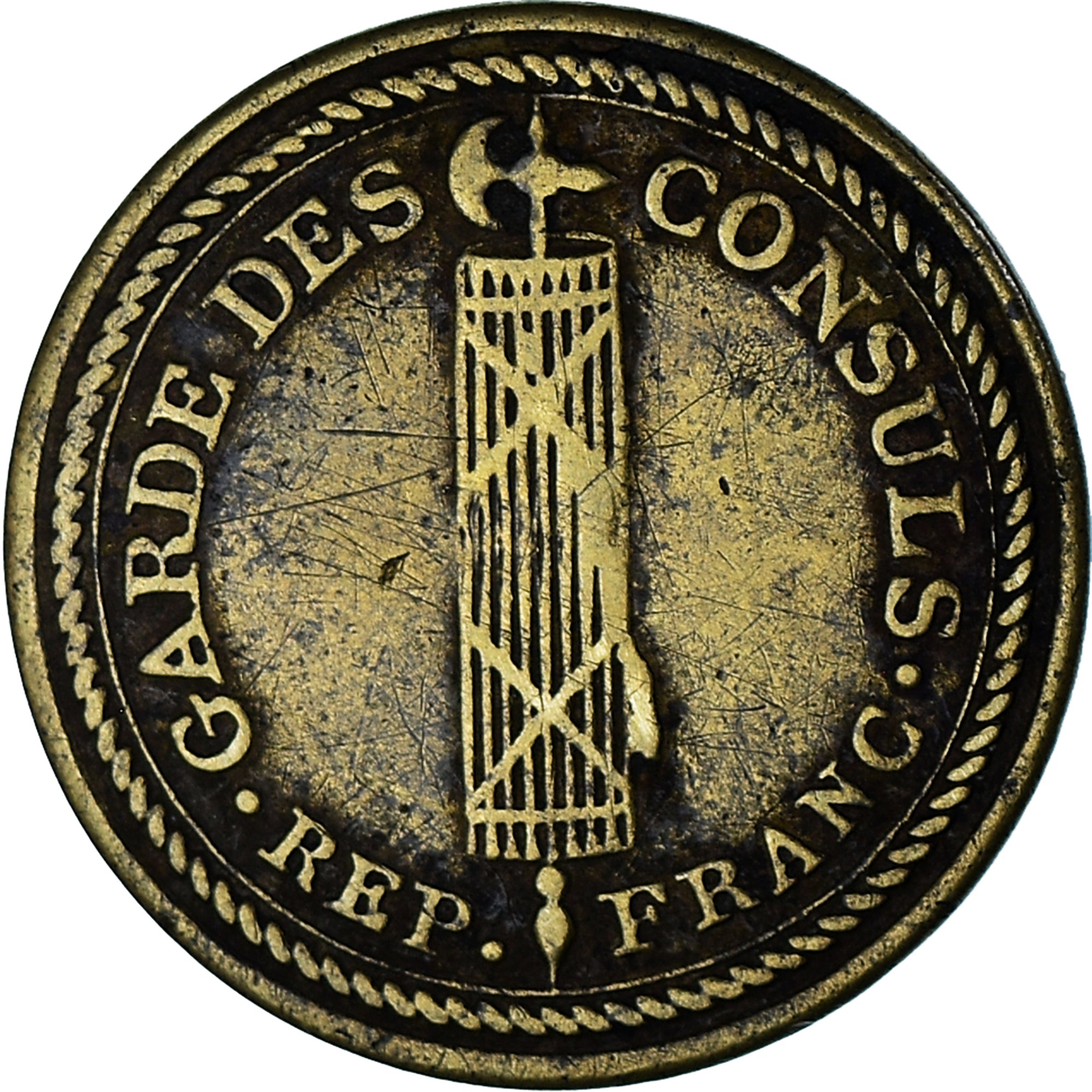 France, Bouton, Garde des Consuls, République Française, History, TTB, Copper