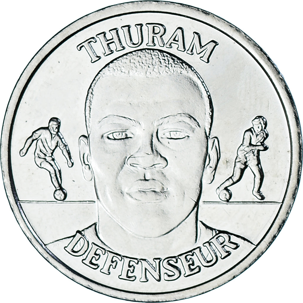 France, Token, Football, Lilian Thuram, Sport, 1999, MS(63), Nickel