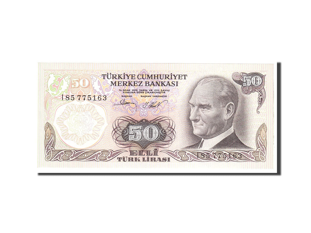 Banknote, Turkey, 50 Lira, 1970, 1976, KM:188, UNC(65-70)