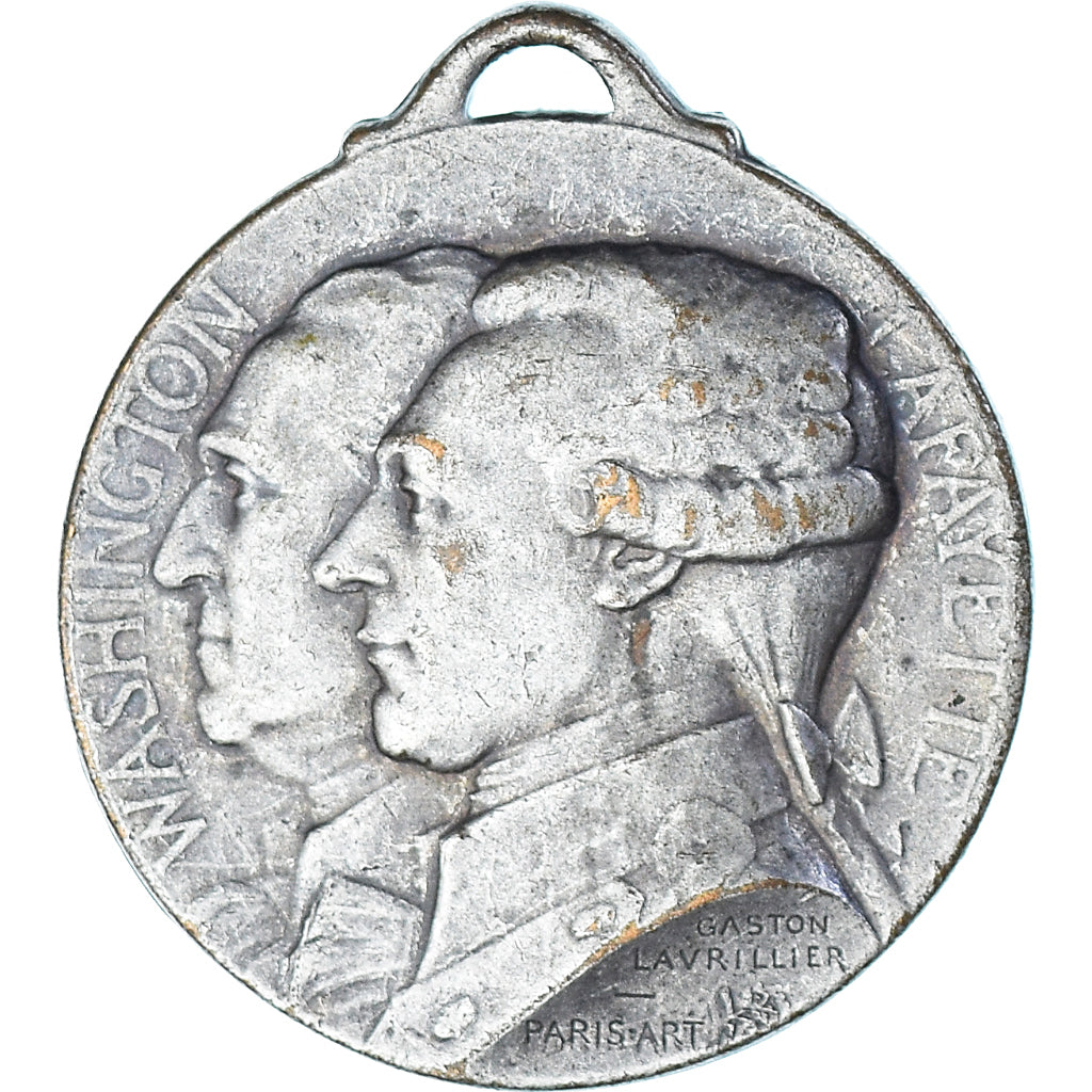 France, Medal, Journée de Paris, 1917, Washington and Lafayette, 1917
