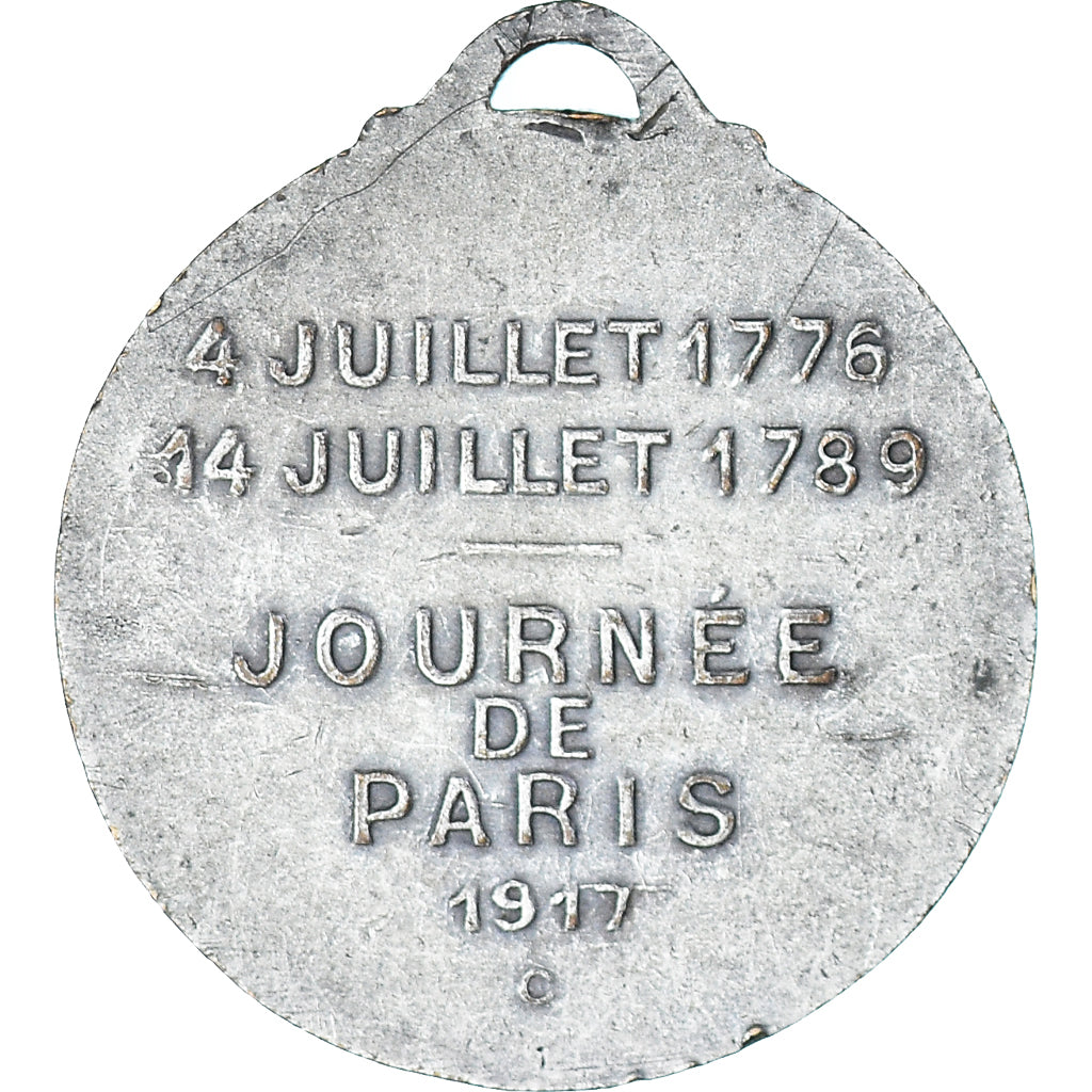 France, Medal, Journée de Paris, 1917, Washington and Lafayette, 1917