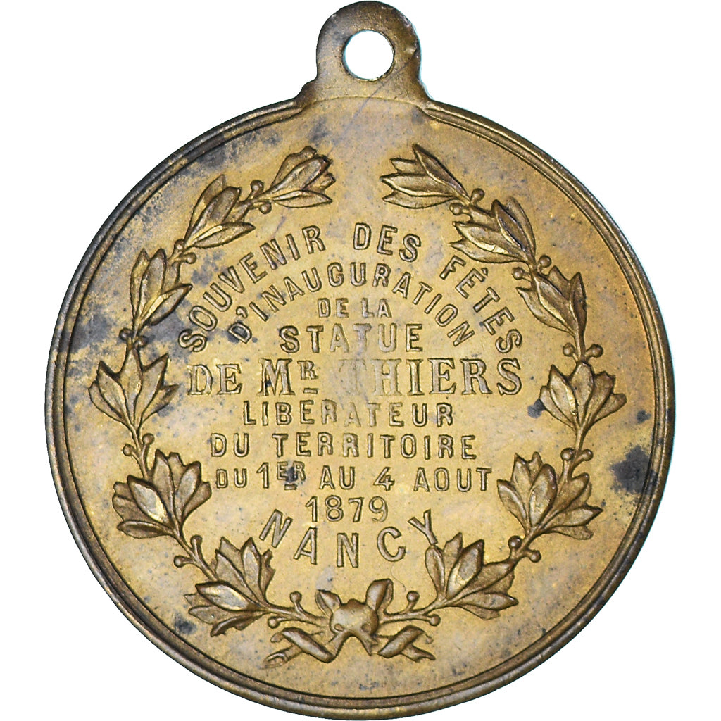Frankreich, Medaille, Inauguration de la Statue de Adolphe Thiers, Nancy, 1879