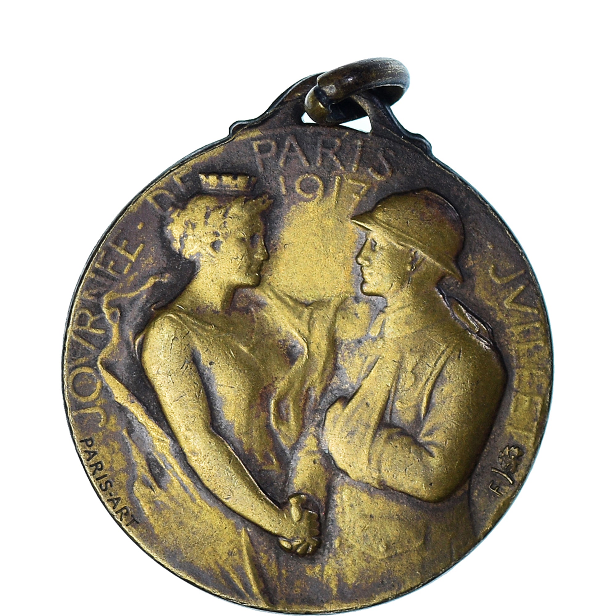 France, Medal, Journée de Paris, WAR, 1917, Paris-Art, EF(40-45), Copper