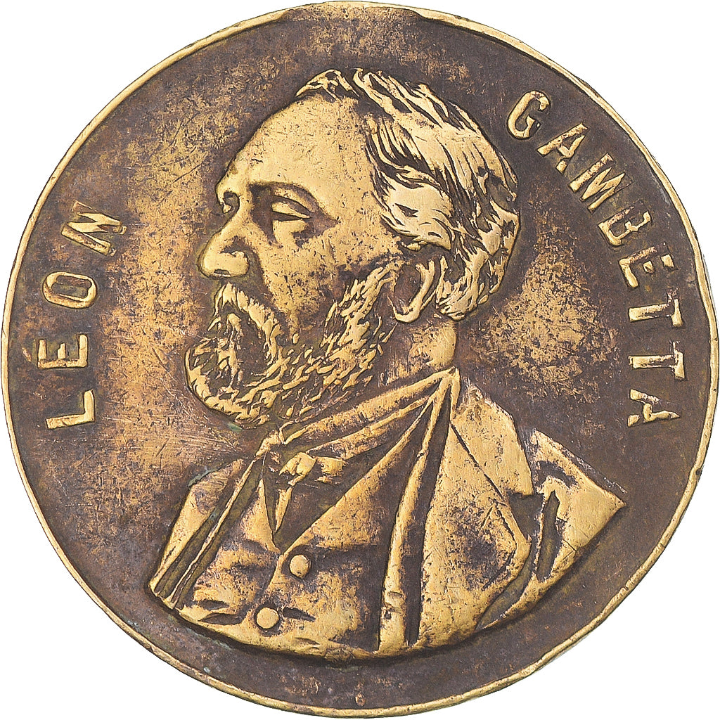 Francja, medal, Léon Gambetta, Politics, 1838, EF(40-45), Mosiądz
