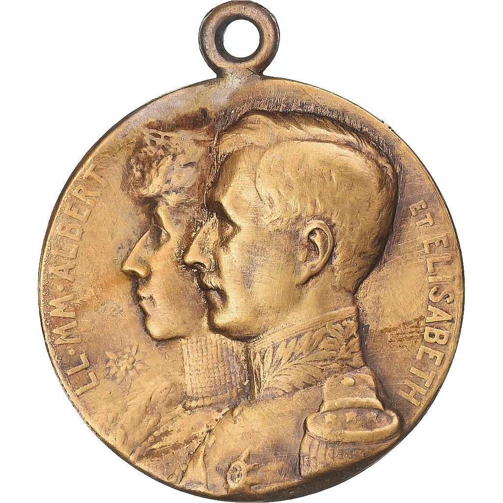 België, Medaille, Albert et Elisabeth, 1914, L'Hommeau, ZF, Koper