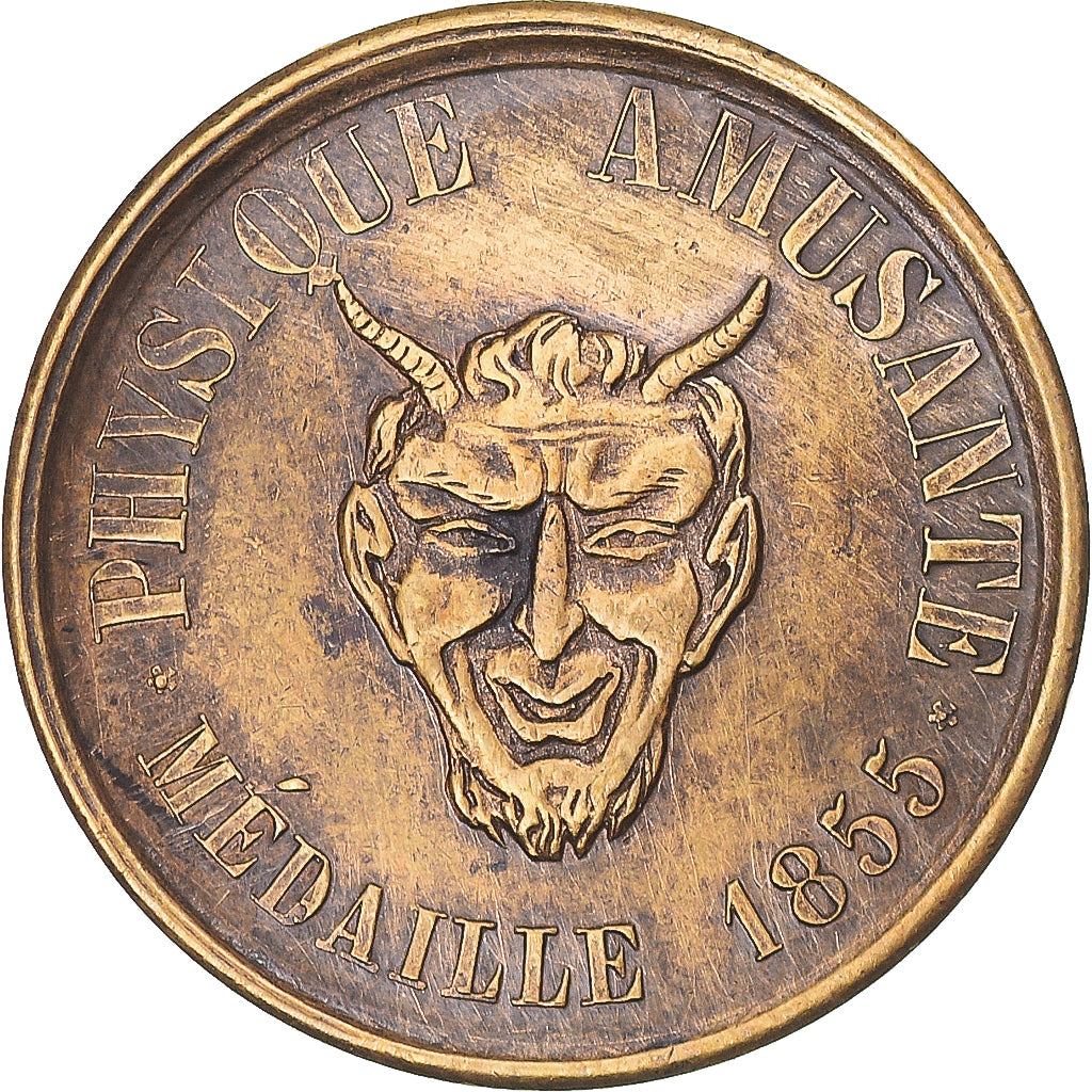 France, Token, Second Empire, Spectacle, Physique Amusante, 1855, AU(55-58)