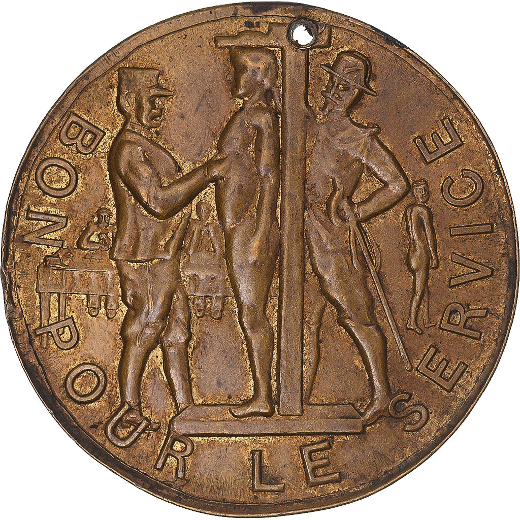 France, Jeton, République Française, Bon pour le Service, Military, TB+