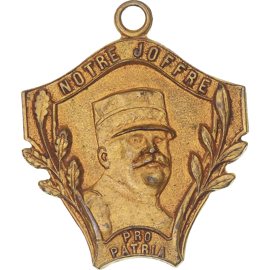 Francia, medalla, Notre Joffre, Pro Patria, WAR, 1914-1915, MBC+, Bronce dorado