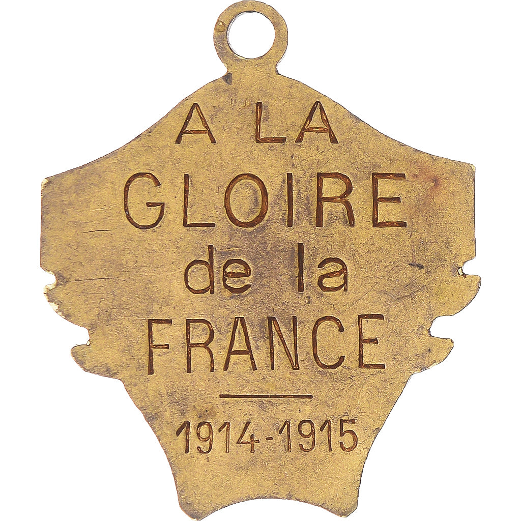 Francia, medalla, Notre Joffre, Pro Patria, WAR, 1914-1915, MBC+, Bronce dorado