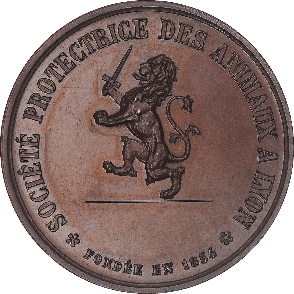 France, Médaille, Général Delmas de Grammont, S.P.A, Lyon, 1854, FDC, Bronze