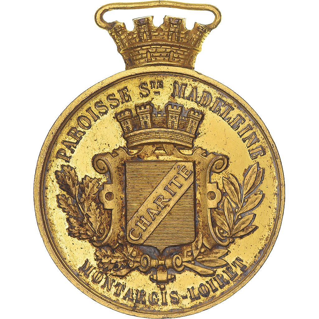 Francia, medalla, Paroisse Sainte Madeleine, Montargis, Loiret, Religions &