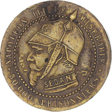 Francia, zeton, Napoléon III, Satirique, Bataille de Sedan, 1871, MBC, Latón