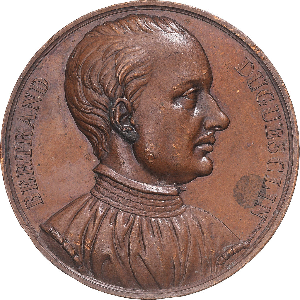 France, Medal, Bertrand Duguesclin, History, 1829, Gayrard, AU(50-53), Copper