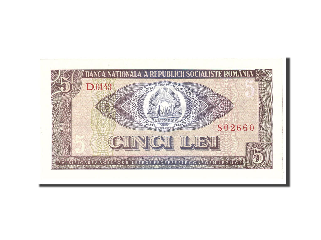 Romania, 5 Lei, 1966, Undated, KM:93a, UNC(65-70)