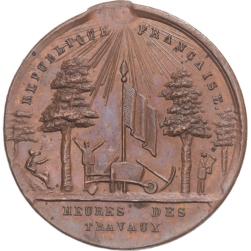 Francja, medal, Ateliers Nationaux, Emile Thomas, Deuxième République, 1848