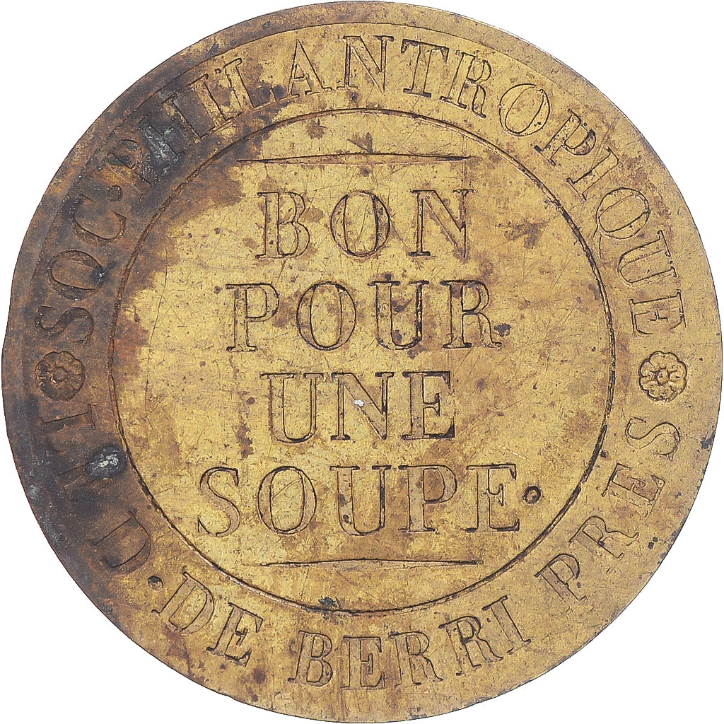 Francia, ficha, Société Philantropique, Bon pour une soupe, MB+, Ottone