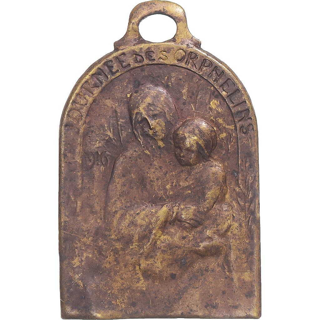 Francia, medaglia, Guerre, Journée des Orphelins, WAR, 1916, MB, Ottone