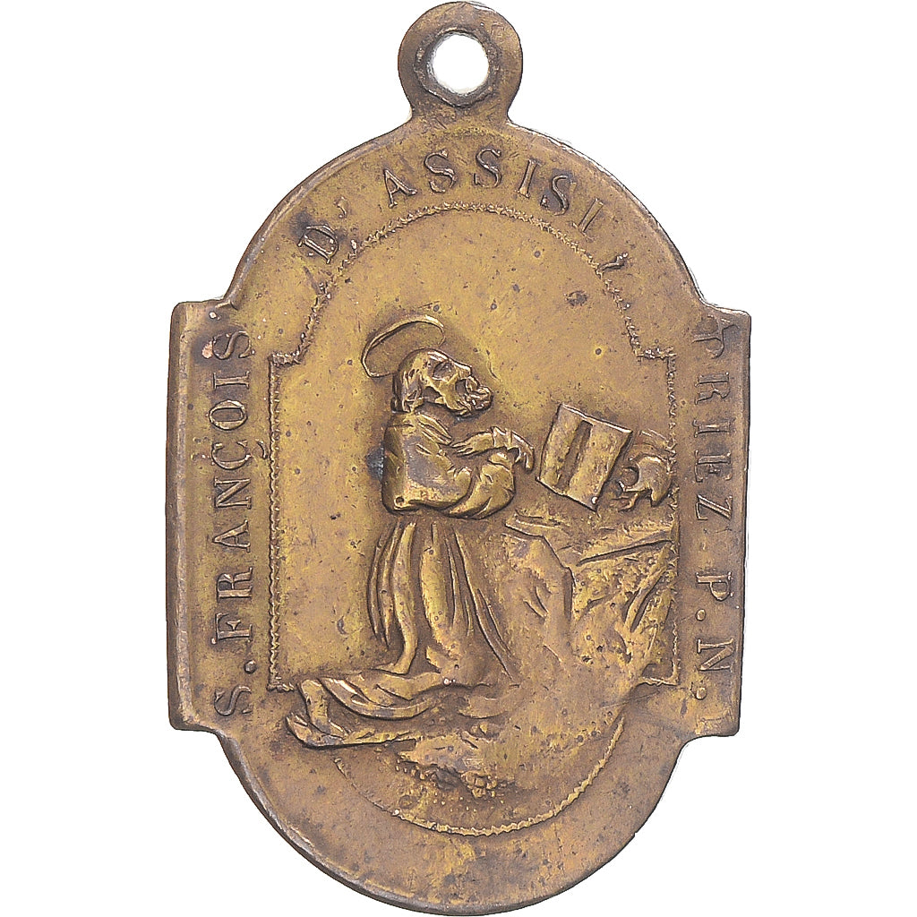Francia, medalla, Saint Antoine de Padoue, Religions & beliefs, MBC, Latón