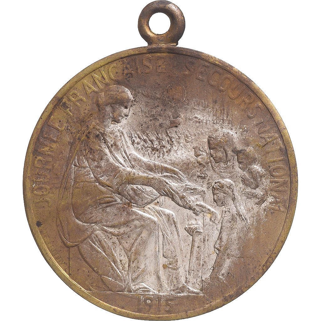 Francia, medaglia, Journée Française du Secours National, 1915, MB+, Rame