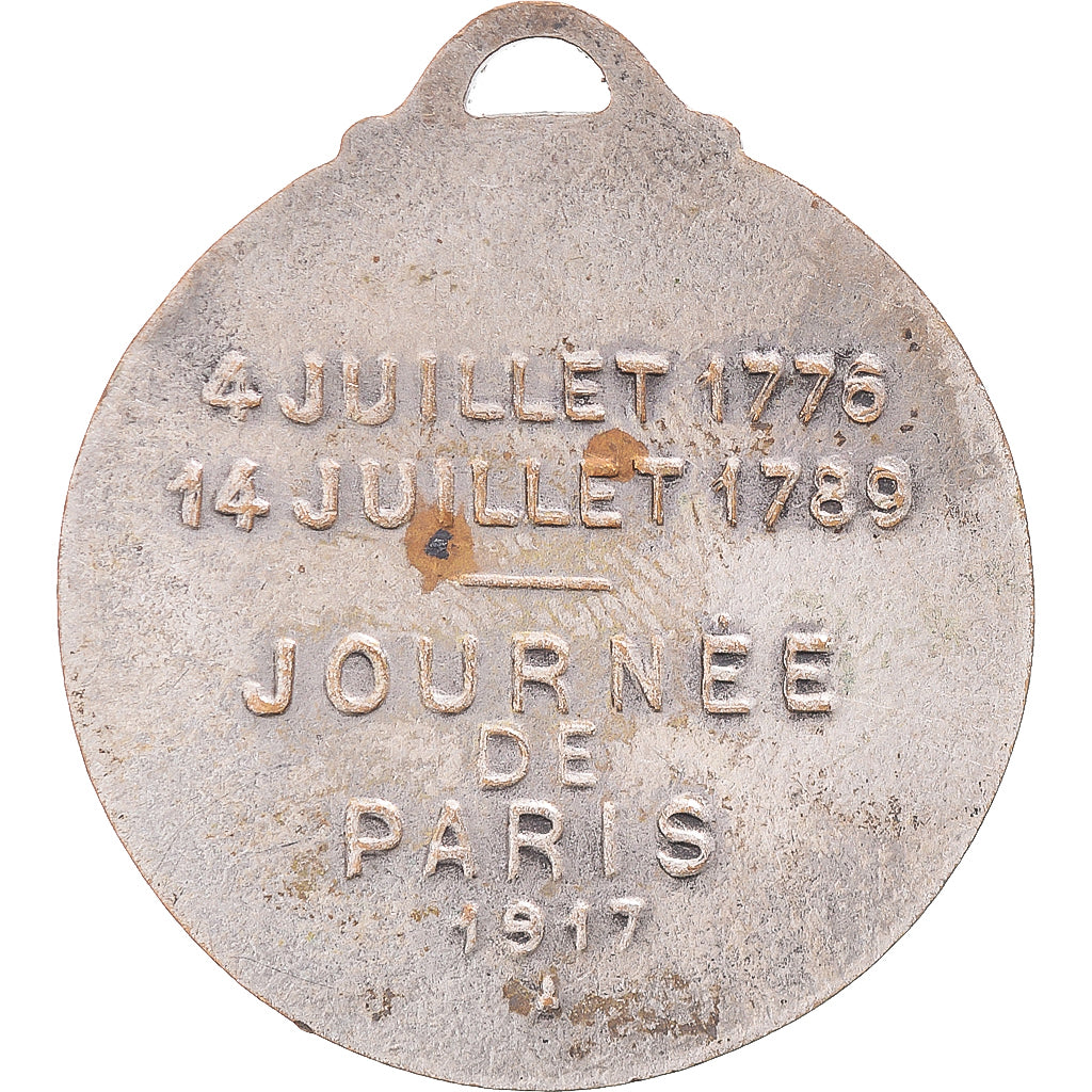 France, Médaille, Journée de Paris, 1917, Washington and Lafayette, 1917