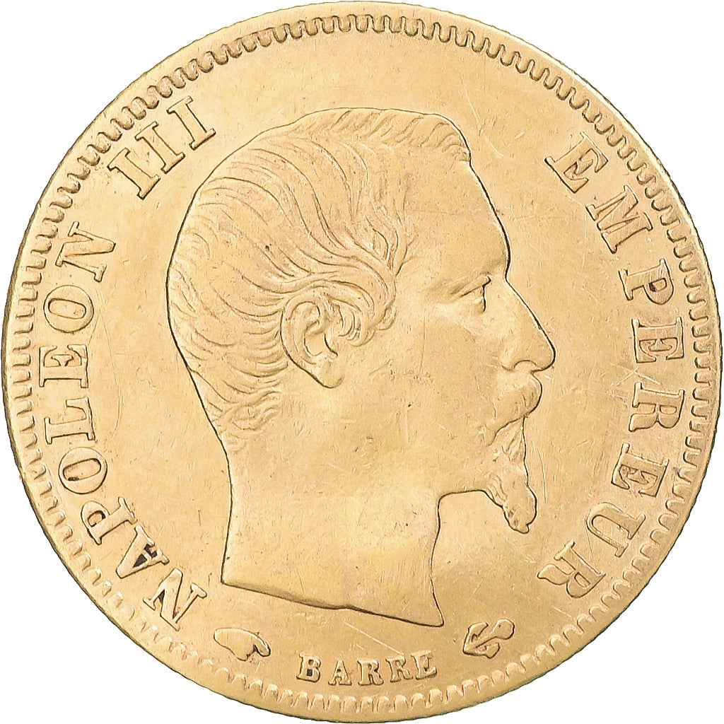 Munten, Frankrijk, Napoleon III, 5 Francs, 1859, Paris, ZF+, Goud, KM:787.1