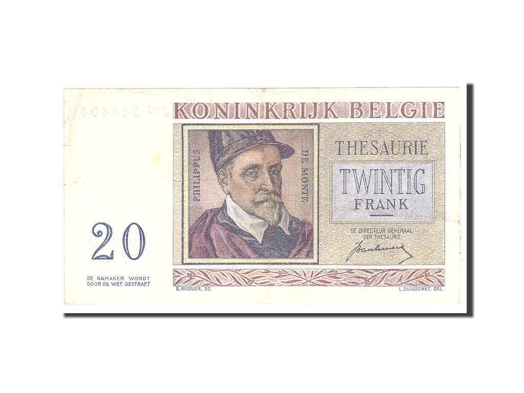 Belgium, 20 Francs, 1950, KM:132a, 1950-07-01, EF(40-45)