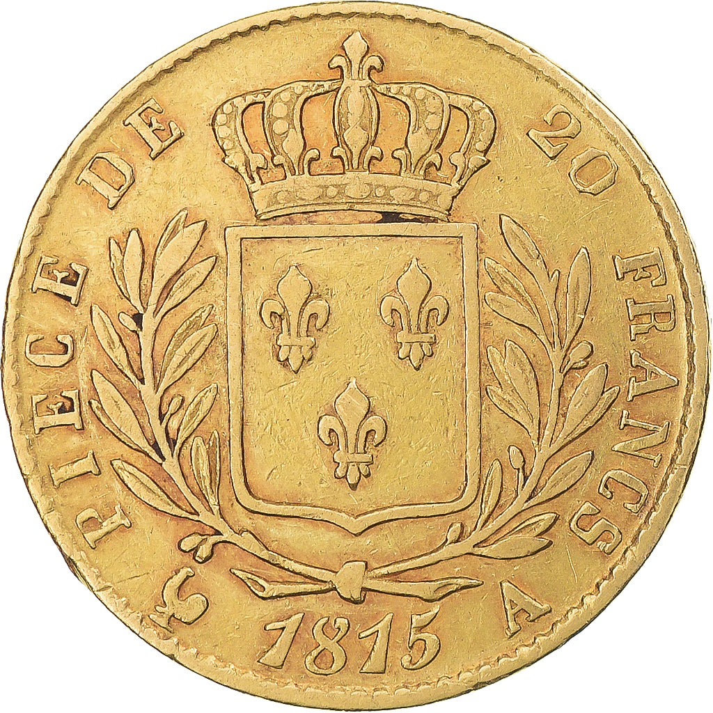 Monnaie, France, Louis XVIII, Louis XVIII, 20 Francs, 1815, Paris, TB+, Or