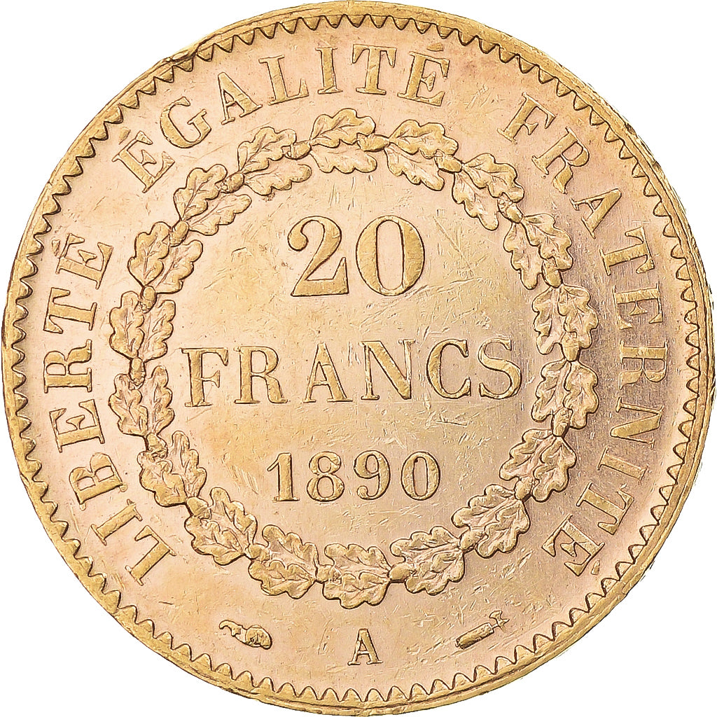 Monnaie, France, Génie, 20 Francs, 1890, Paris, TTB+, Or, Gadoury:1063, KM:825