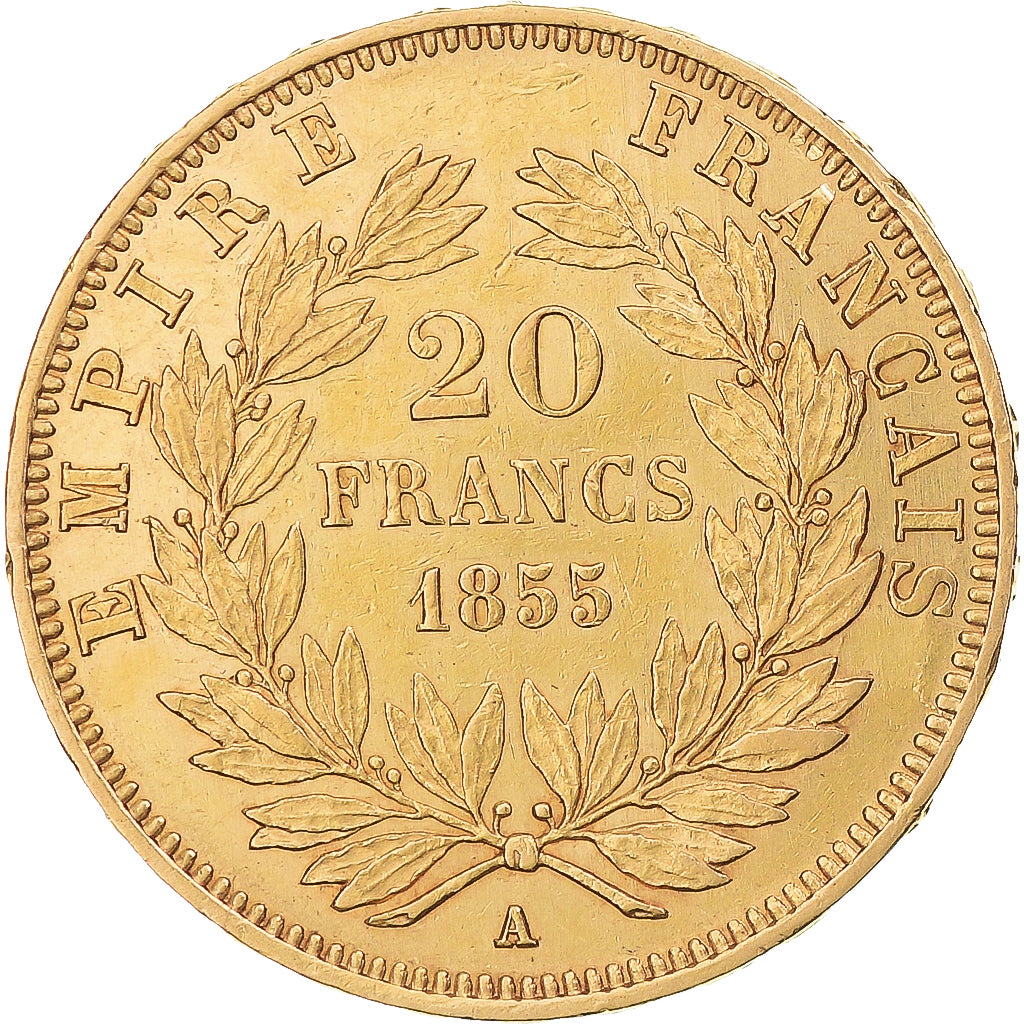 Monnaie, France, Napoléon III, 20 Francs, 1855, Paris, TTB+, Or, KM:781.1