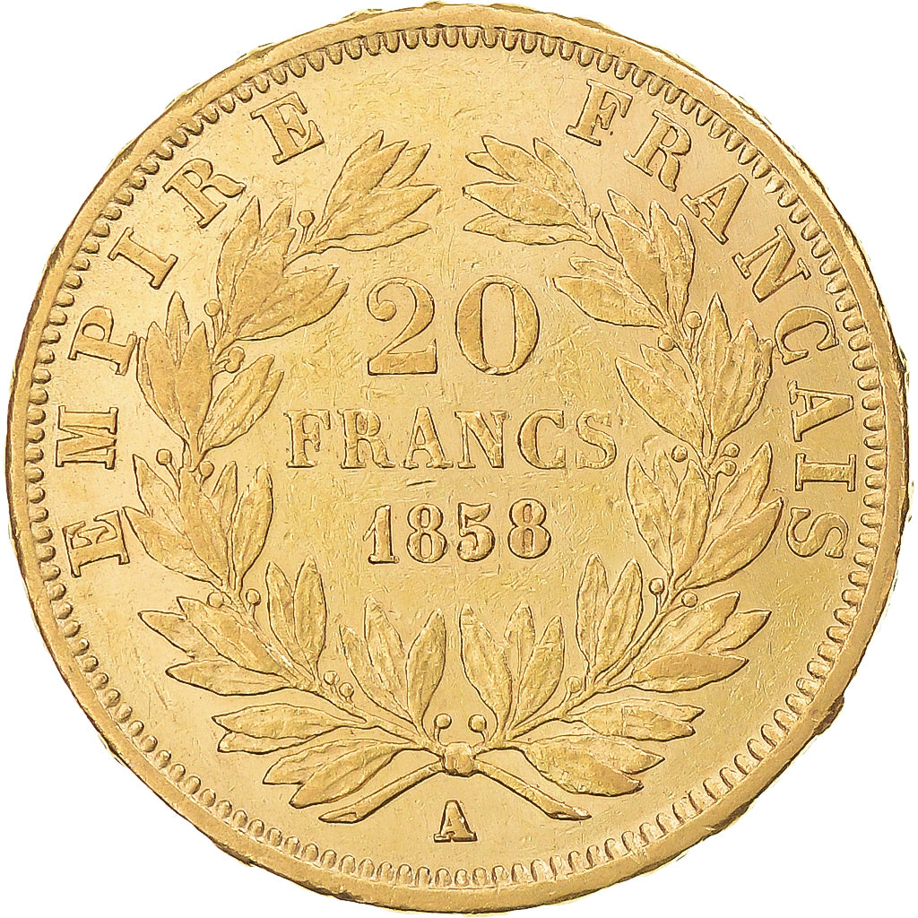 Monnaie, France, Napoleon III, 20 Francs, 1858, Paris, TTB, Or, Gadoury:1061