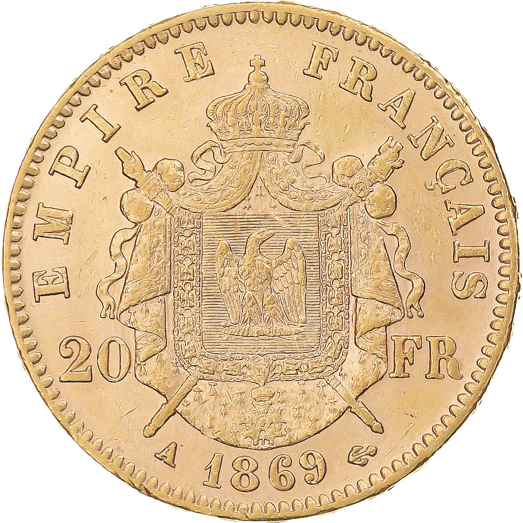Monnaie, France, Napoleon III, 20 Francs Or, 1869, Paris, TTB+, Or