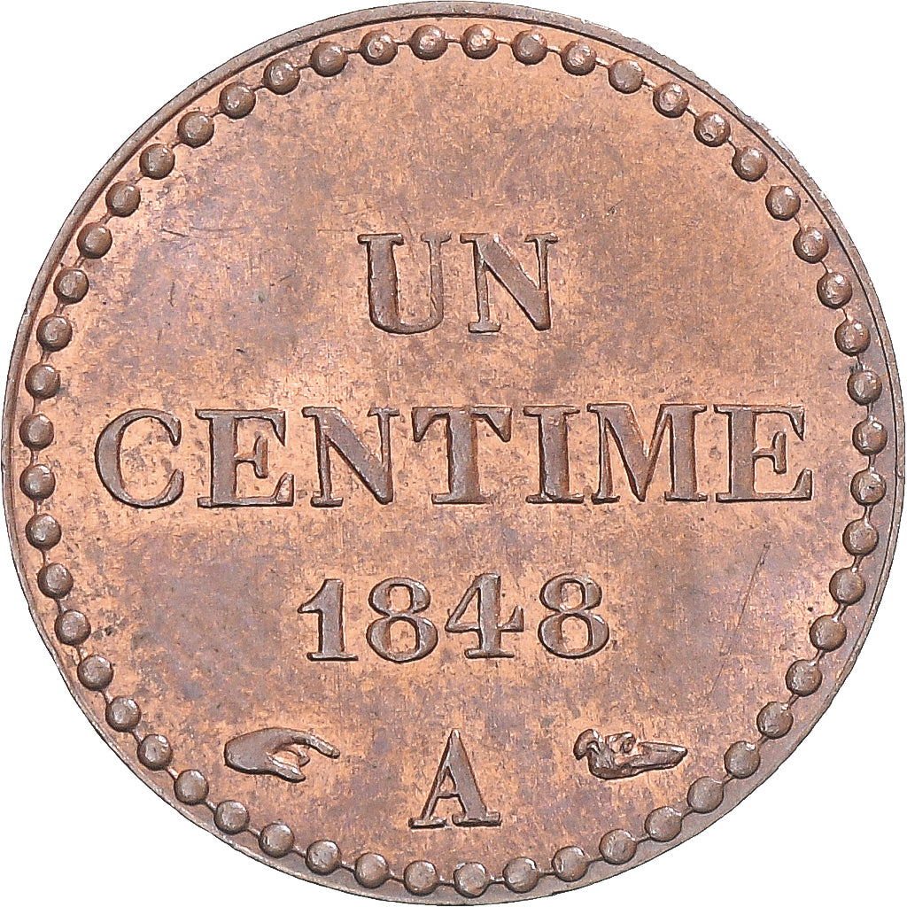 Coin, France, Dupré, Centime, 1848, Paris, AU(55-58), Bronze, KM:754