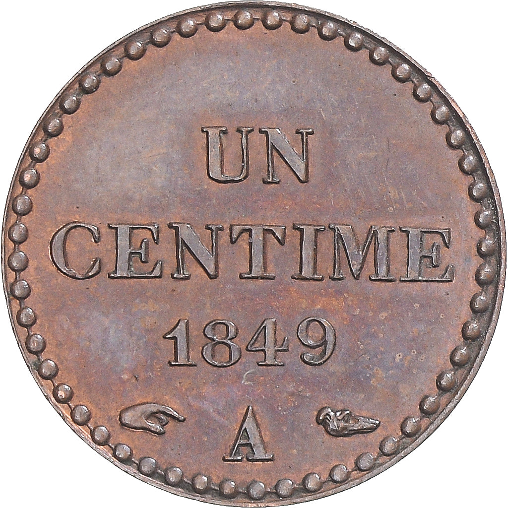 Coin, France, Dupré, Centime, 1849, Paris, AU(50-53), Bronze, KM:754