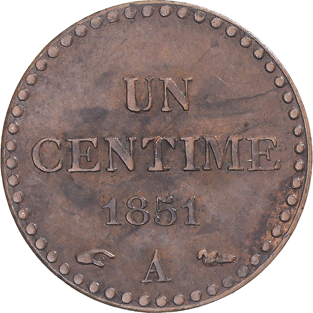Münze, Frankreich, Dupré, Centime, 1851, Paris, SS, Bronze, KM:754, Gadoury:84