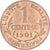 Francja, 1 Centime, Dupuis, 1901, Paris, Brązowy, AU(50-53), Gadoury:90