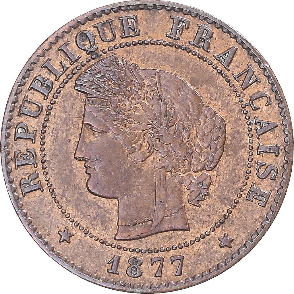Coin, France, Cérès, Centime, 1877, Paris, AU(50-53), Bronze, KM:826.1