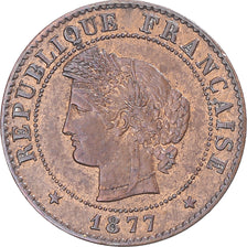 Coin, France, Cérès, Centime, 1877, Paris, AU(50-53), Bronze, KM:826.1