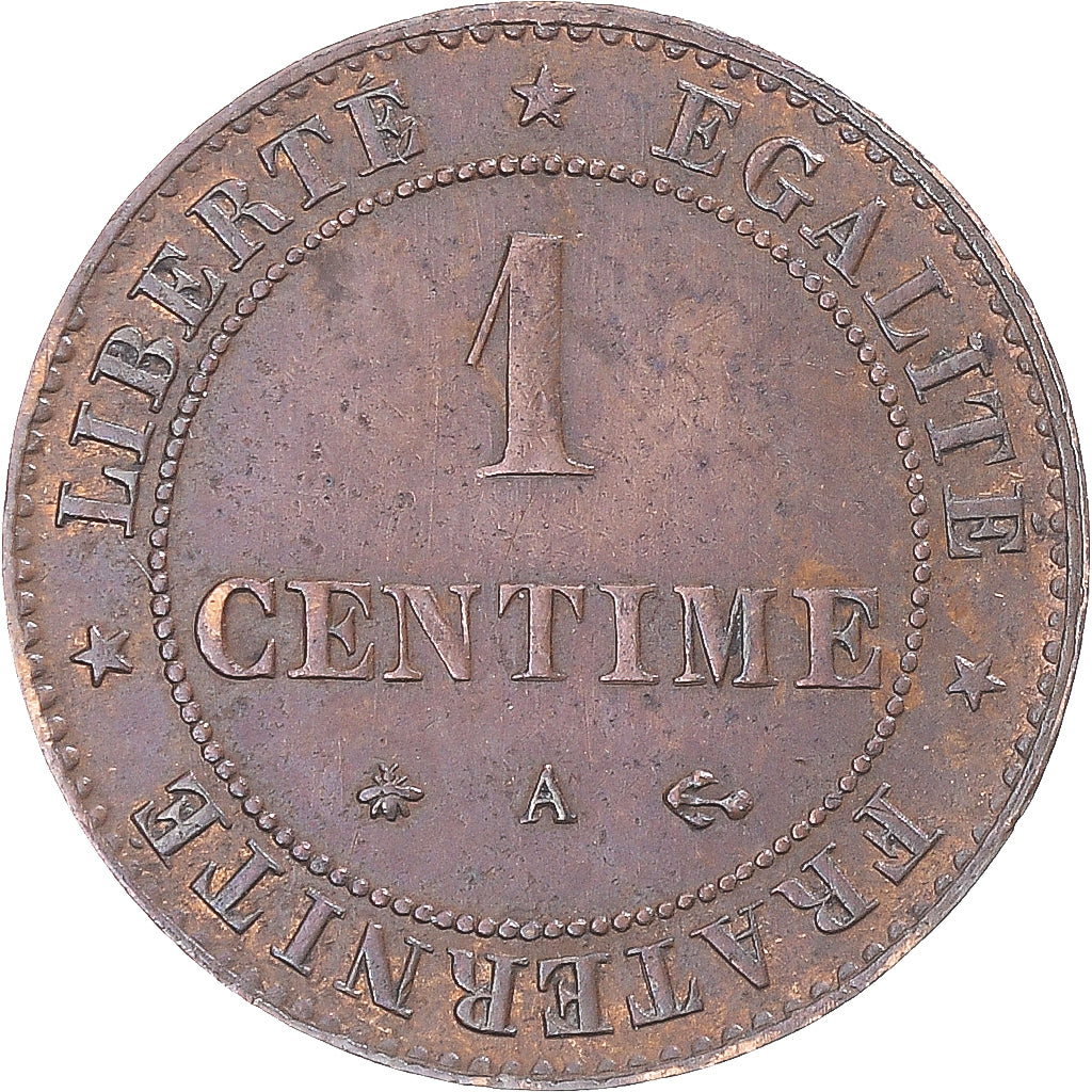 Coin, France, Cérès, Centime, 1877, Paris, AU(50-53), Bronze, KM:826.1