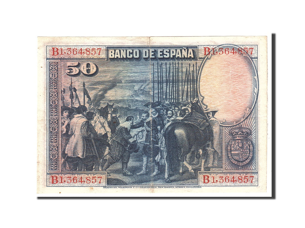 Banknote, Spain, 50 Pesetas, 1928, 1928-08-15, KM:75b, EF(40-45)