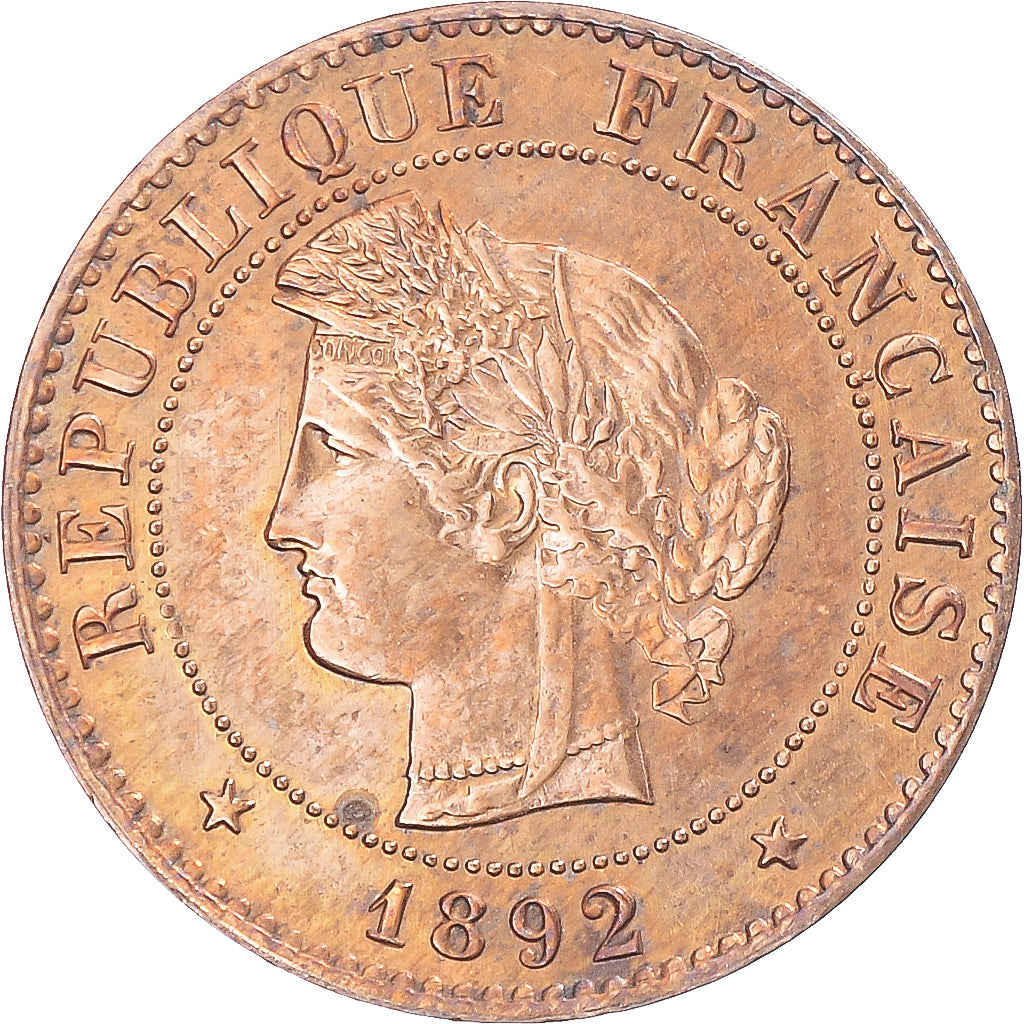 Coin, France, Cérès, Centime, 1892, Paris, AU(50-53), Bronze, KM:826.1