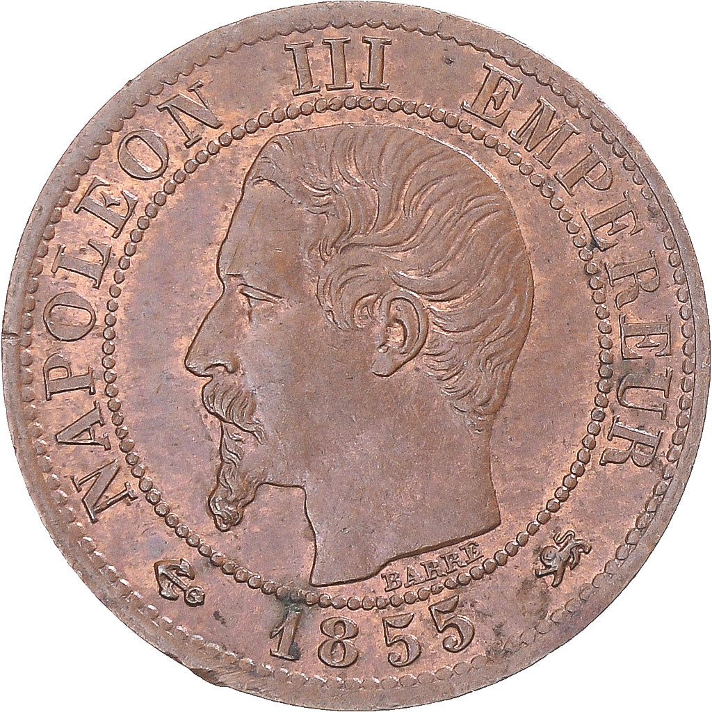 Coin, France, Napoleon III, Napoléon III, Centime, 1855, Lyon, AU(55-58)