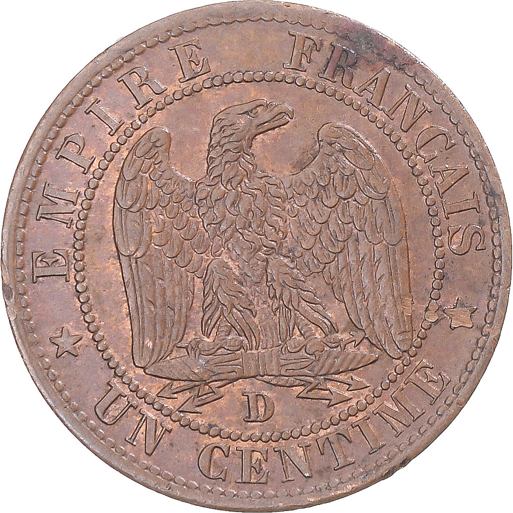 Coin, France, Napoleon III, Napoléon III, Centime, 1855, Lyon, AU(55-58)