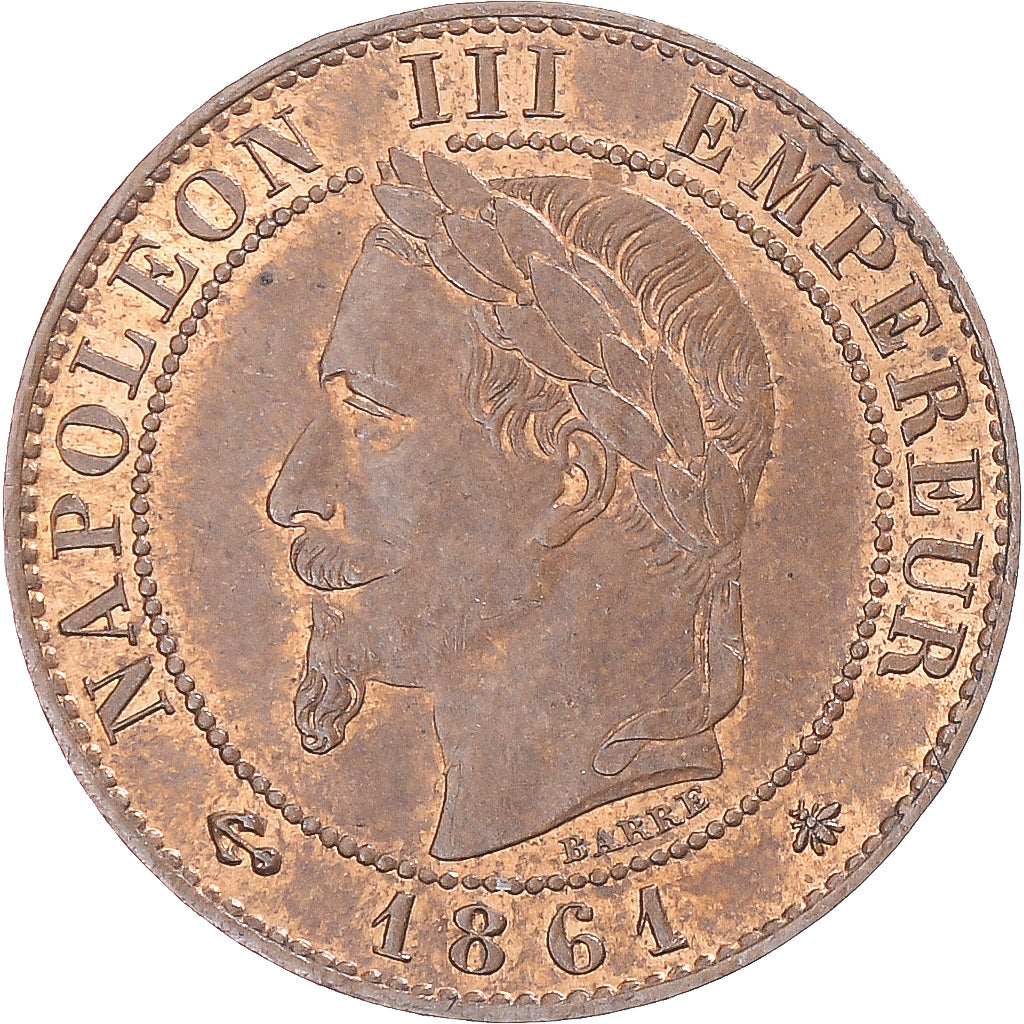 Monnaie, France, Napoleon III, Napoléon III, Centime, 1861, Paris, TTB+